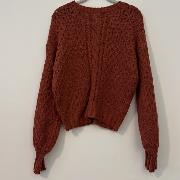 Love, Fire Cable Knit Ballon Sleeve Sweater - Picture 5 of 9